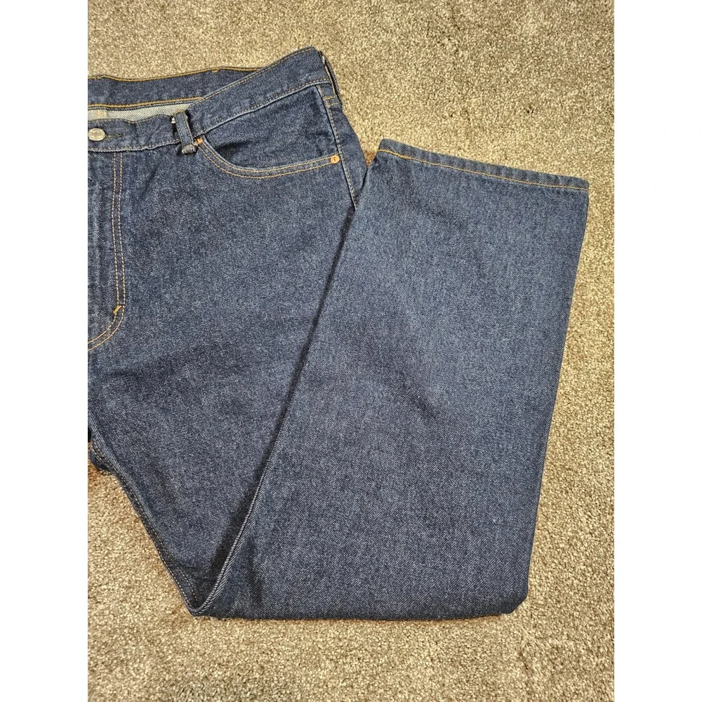 Levis 505 Regular Fit Jeans Mens 40x29 Dark Wash Indigo Blue Denim Straight Leg